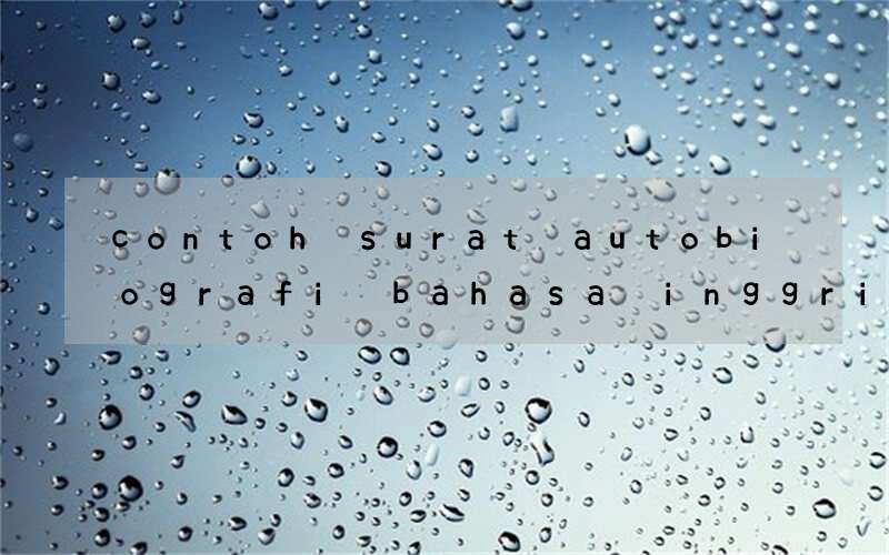 contoh surat autobiografi bahasa inggris singkat anak sma